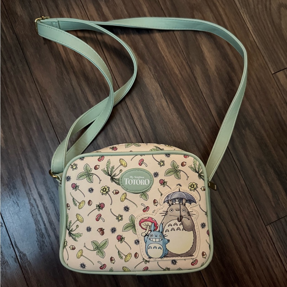 My Neighbor Totoro Cream and Green Crossbody Bag